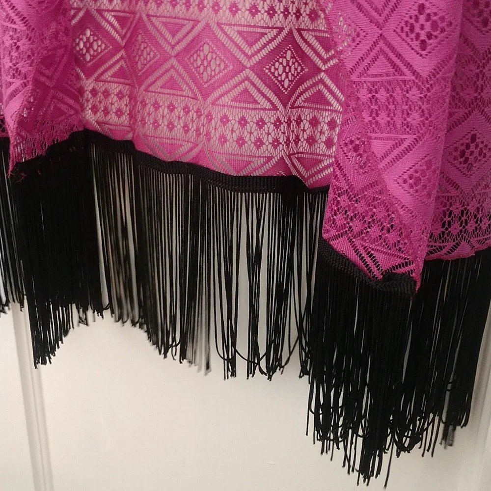 NWT Lularoe lace Kimono with fringe size Small - Picture 5 of 7